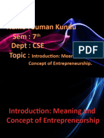 Introduction Meaning Andconcept of Entrepreneurship