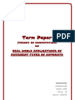 Types of Automata and Its Applications