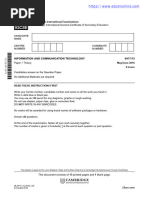 Cambridge International Examinations: 0417/13 Information and Communication Technology