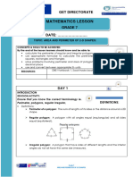 Maths Grade 7 Mathematics 11 15 May 2020 English AREA AND PERIMETER OF 2D SHAPES