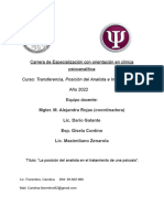 Trabajo Transferencia, Posicion Del Analista e Interpretacion 2