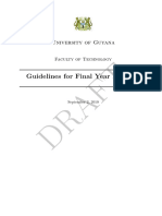 Guidelines For Final Year Projects (University of Guyana - Faculty of Engineering, 2010)