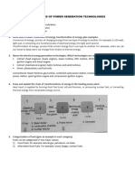 Questions of Power Generation Technologies