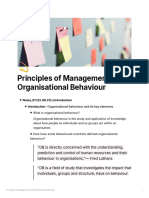 Principles of Management and Organisational Behaviour