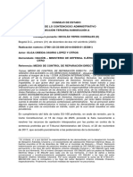 Reparación Directa, Daño Derivado de Desaparición Forzada, Grupos Armados Al Margen de La Ley y Cosa Juzgada Internacional