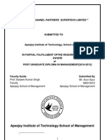 " Role of Channel Partners Supertech Limited ": Submitted To