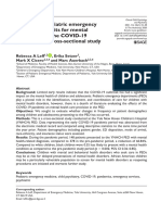 Leff Et Al 2020 Changes in Pediatric Emergency Department Visits For Mental Health During The Covid 19 Pandemic A Cross