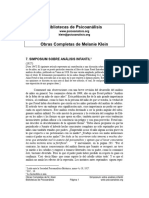 Klein - Simposium Sobre Análisis Infantil