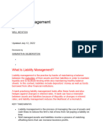 Liabilty and Equity Management