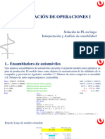 Unidad 2 - 09PL - Interpretación de Solución de PL y Análisis de Sensibilidad en Lingo