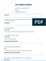 Currículo Branco e Azul para Enfermeira e Profissional de Saúde