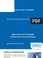 Aplicaciones de La Derivada. Criterio de La Primera Derivada