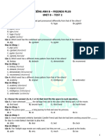 Tieng Anh 8 Friends Plus - Unit 8 - Test 2 (Key)