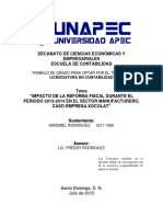 Tesis Sobre El Impacto de La Reforma Fiscal en El Sector Manufacturero