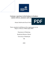 Customer Experience in The Business-To-Business Context: Drivers, Measures and Consequences