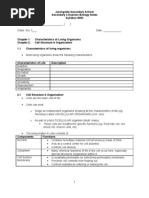 Chapter 2 Cell Structure & Organization - Lecture Notes