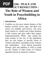 Women, Youth and Peacebuilding