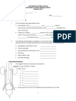 Chapter 12 Homeostasis - Tutorial Worksheet