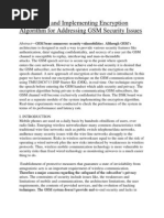 GSM Security and Encryption