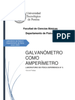 Guia Galvanometro Como Amperimetro y Ohmetro