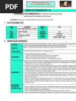 EXPERIENCIA DE APRENDIZAJE 4: "Salvemos Nuestros Bosques Promoviendo Su Cuidado y Protección."