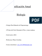 Planificación Anual 4°II 2021 Biología - Carolina Pintos