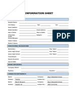 Student Information Sheet 2024