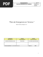 Plan de Emergencia en Terreno