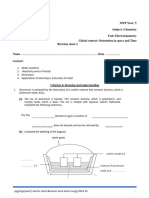 MYP Year: 5 Subject: Chemistry Unit: Electrochemistry Global Context: Orientation in Space and Time Revision Sheet-2