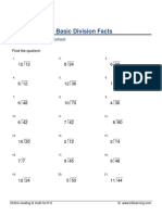 Grade 3 Long Division Basic Facts D