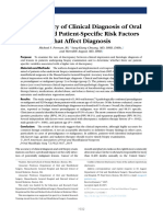 The Accuracy of Clinical Diagnosis of Oral Lesions and Patient-Specific Risk Factors That Affect Diagnosis