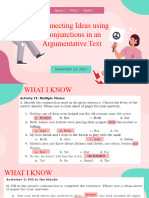 Week 2 - Connecting Ideas Using Conjunctions in An Argumentative Text