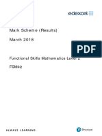 Edexcel Functional Skills Maths Level 2 March 2018 Mark Scheme