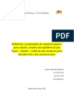 Definición y Propiedades de Sustancias Puras y Gases Ideales