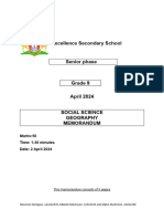 Grade 9 Social Science (Geography) Memorandum Word