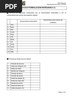 Ejercicios Formulación Inorgánica - 1