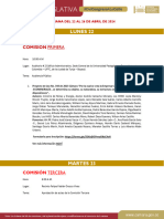 Agenda Legislativa Del 22 Al 26 de Abril de 2024