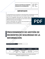 PRO-010. Procedimiento de Gestión de Incidentes