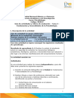 Guía de Actividades y Rúbrica de Evaluación - Unidad 2 - Tarea 3 - Fundamentos y Generalidades de La Psicobiología