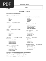 Test Unit 3 + Unit 4 Cambridge Global 5