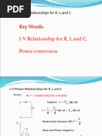 Key Words: I-V Relationship For R, L and C, Power Conversion