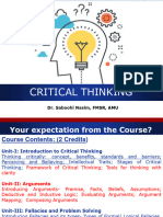 CT Unit I Introducing Critical Thinking SN 1 1