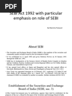 SEBI Act 1992 With Particular Emphasis On Role of SEBI - PPTX