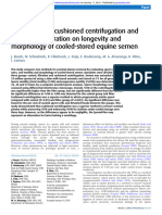 Comparison of Cushioned Centrifugation and SpermFilter Filtration On Longevity and Morphology of Cooled-Stored Equine Semen