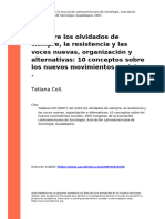 Tatiana Coll (2007) - de Entre Los Olvidados de Siempre, La Resistencia y Las Voces Nuevas, Organización y Alternativas 10 Conceptos Sob (... )