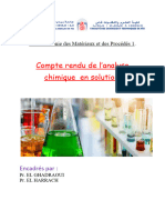 Rapport de La Chimie en Solution