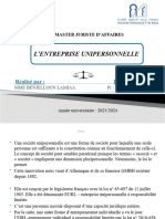 Presentation Entreprise Unipersonnelle