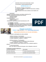 2024-1 UNILESTE AC AULA 9 COLUNA VERTEBRAL ROTEIRO DE AULA Mobilidade Específica de Coluna Torácica e Lombar