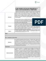 Generalidades Del Modelo de Salud Preventivo y Predictivo para La Aplicación en El Territorio