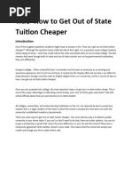 How To Get Out of State Tuition Cheaper